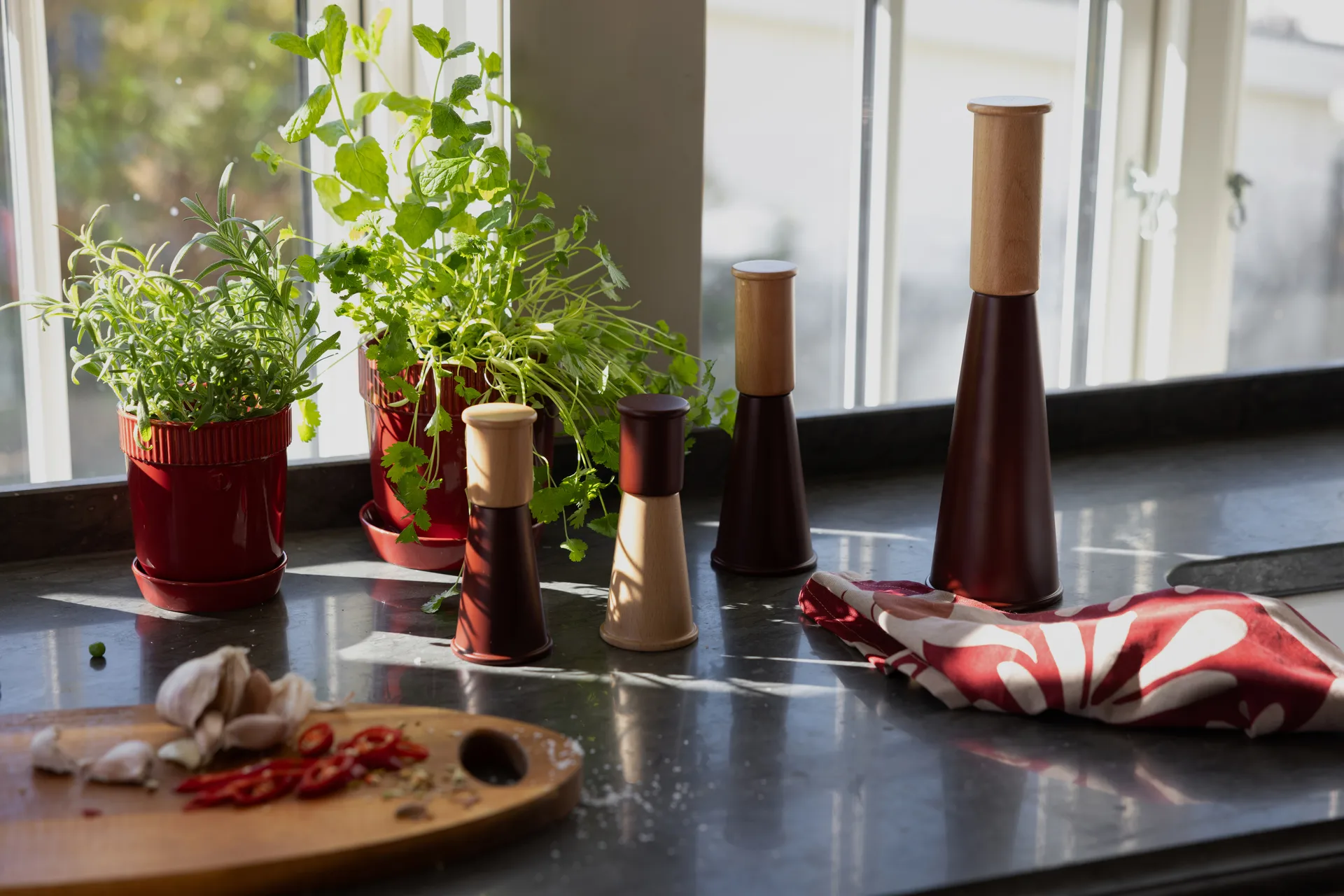 Edith kökshandduk 50x70 cm 2-pack, Vinröd Sagaform