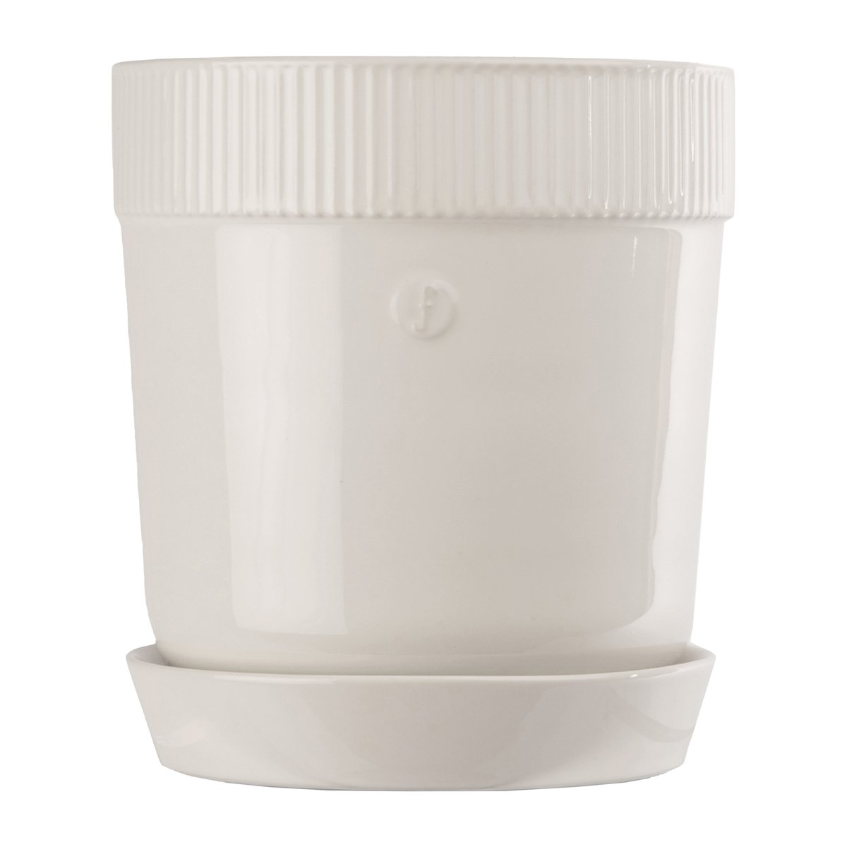 Sagaform Elise kruka med fat 17 cm Vit | Skandinavisk Design | Krukor | Vit