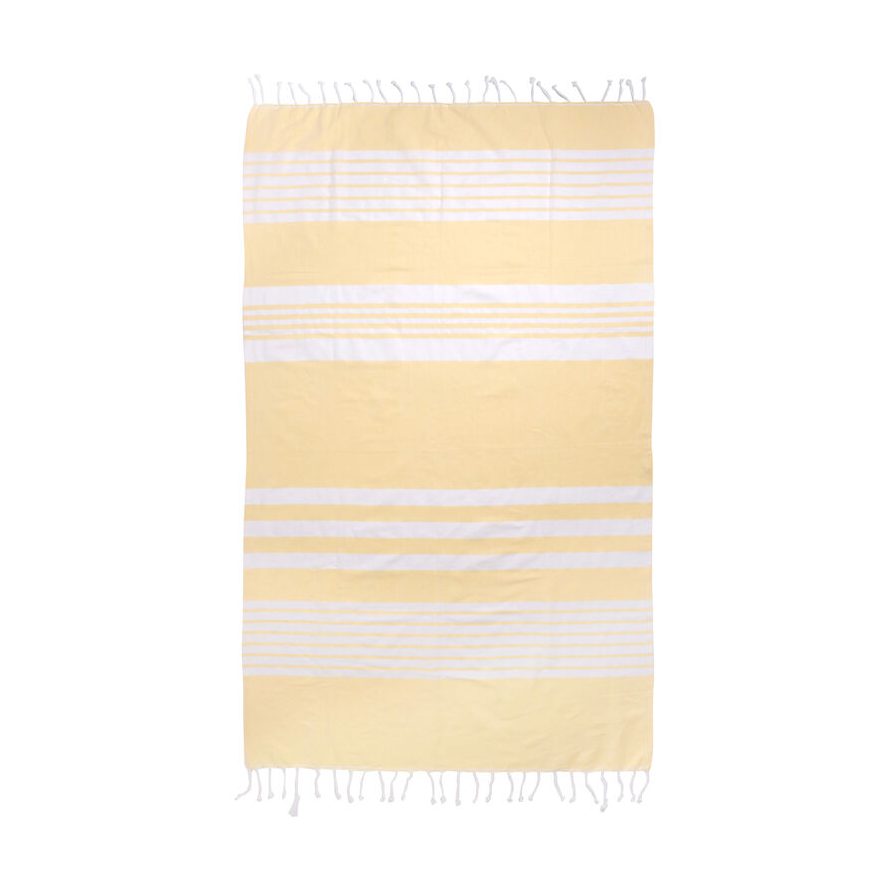 Sagaform Ella hamam randig handduk 90x170 cm Gul | Skandinavisk Design | Badlakan | Gul