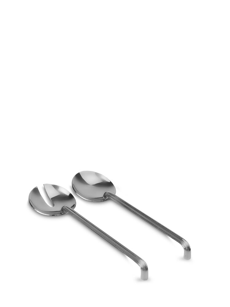 Sagaform Estelle salladsbestick Metall | Skandinavisk Design | Salladsbestick | Silverfärgad