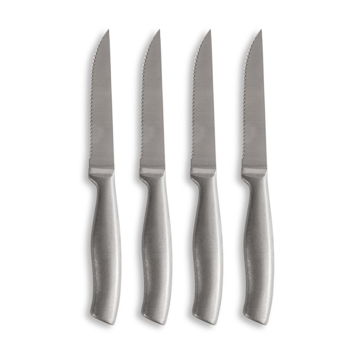 Sagaform Fredde grillkniv 22,5 cm 4-pack Silver | Skandinavisk Design | Matbestick | Silverfärgad