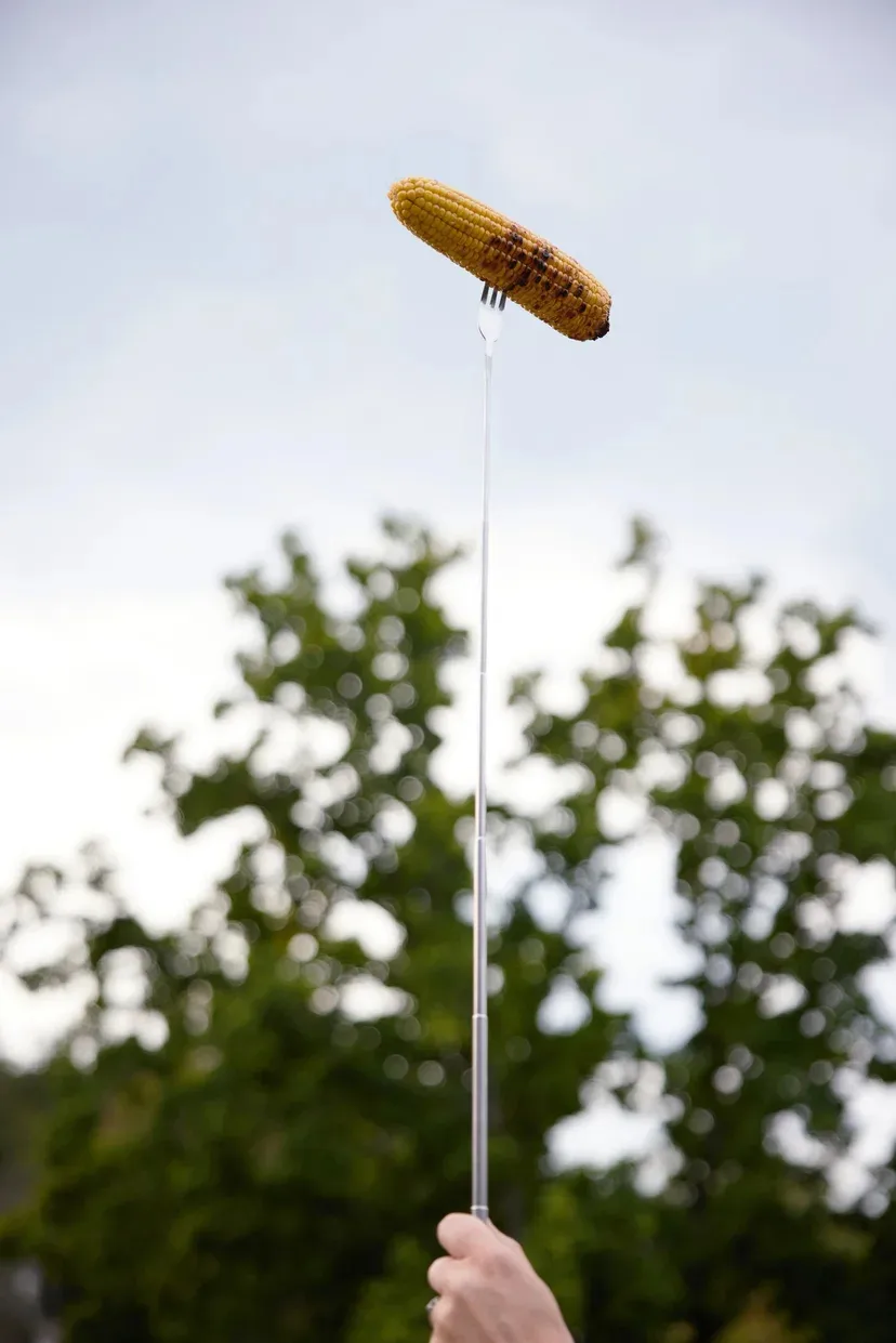 Fredde korvgaffel utfällbar, Rostfritt stål-gummiträ Sagaform