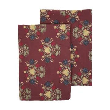 Linnea kökshandduk 2-pack - Mixad vinröd, 50x70 cm - Sagaform