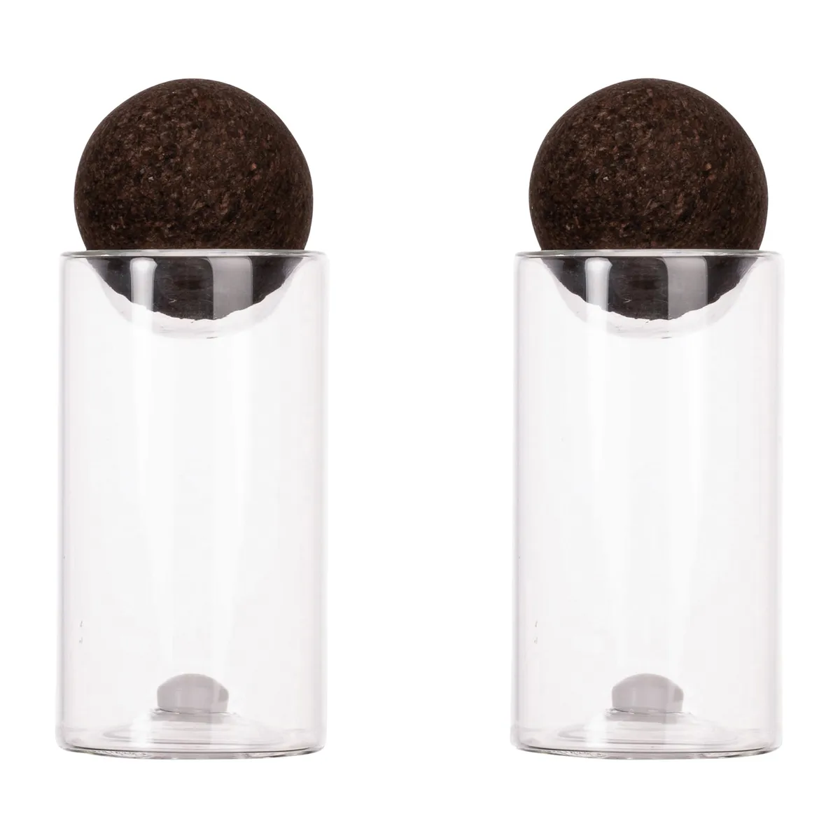 Sagaform Nature salt- och pepparset med korkkula 2-pack Klar-mörkbrun