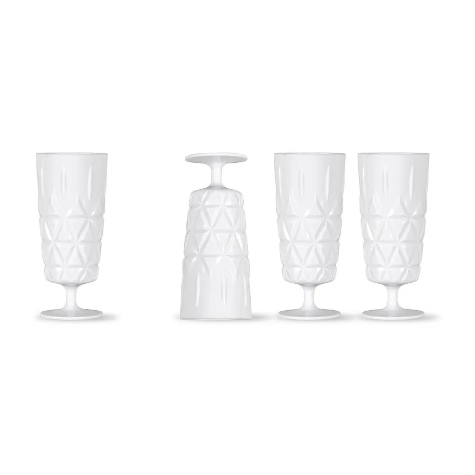 Picknick champagneglas plast 4-pack, Vit Sagaform