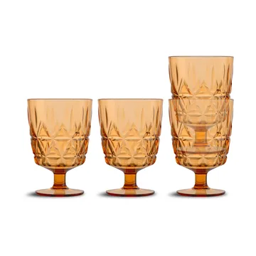 Picknick Juni plastglas 4-pack - Amber - Sagaform