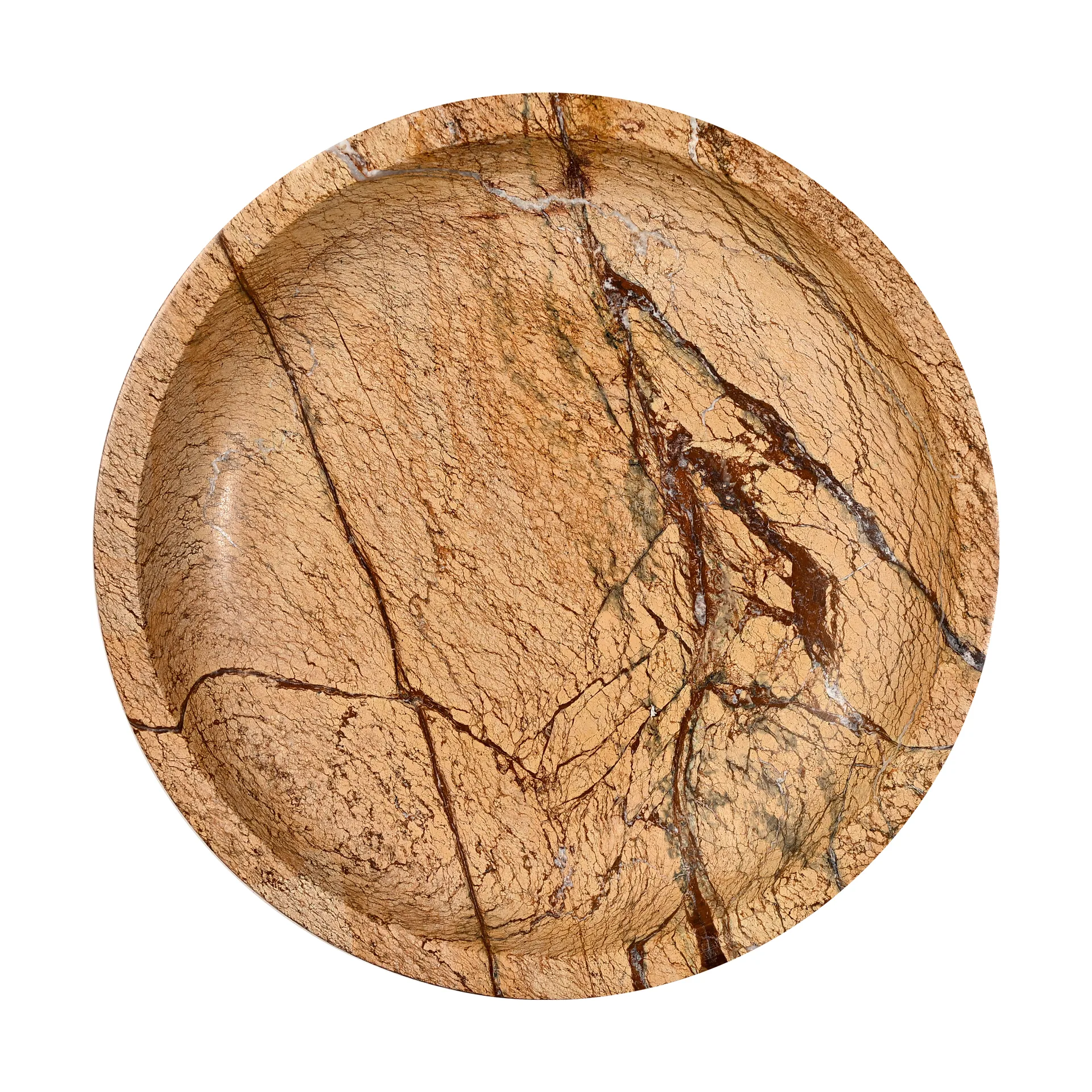 Sten skål stor Ø28 cm, Brun skogsmarmor Sagaform