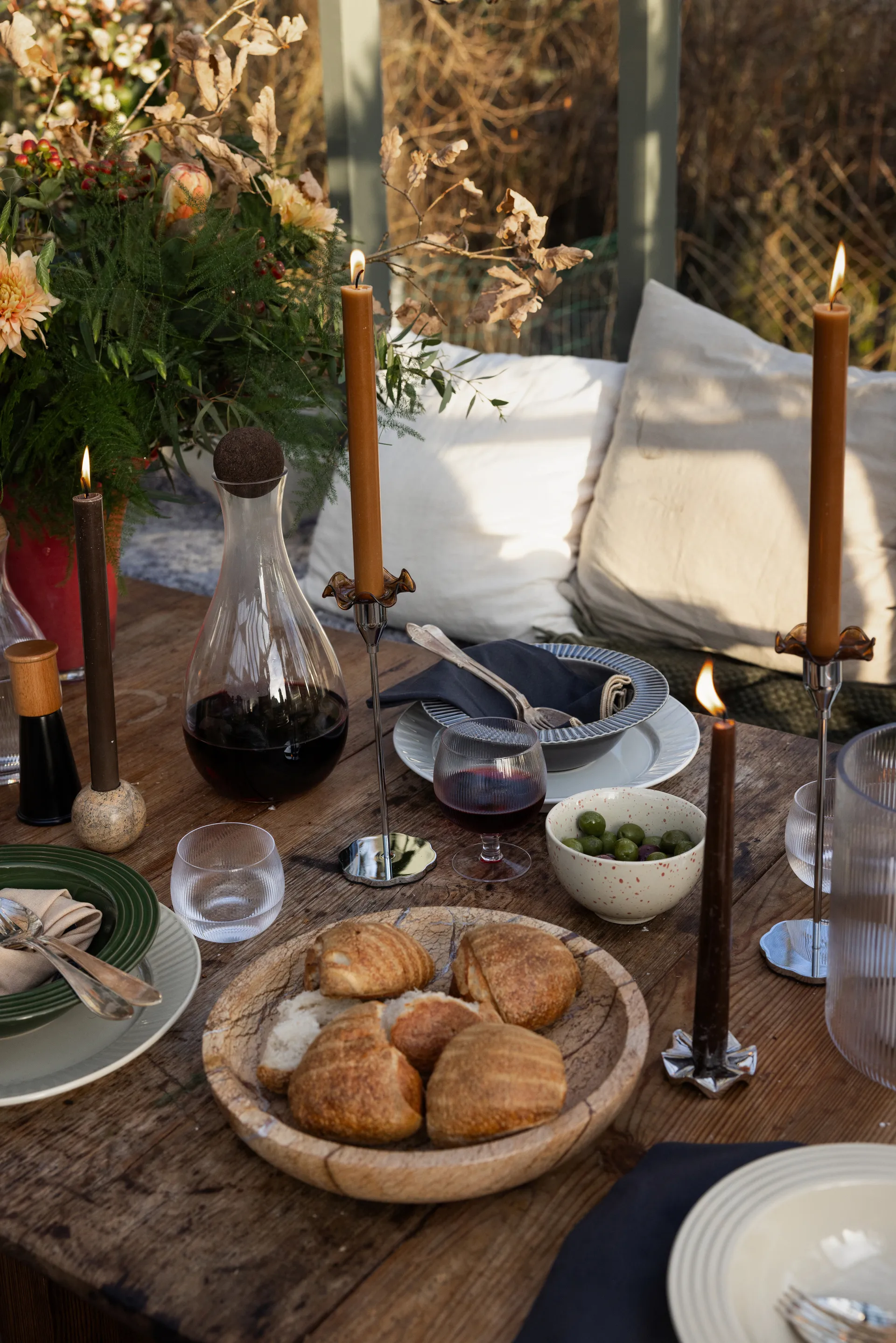 Sten skål stor Ø28 cm, Brun skogsmarmor Sagaform