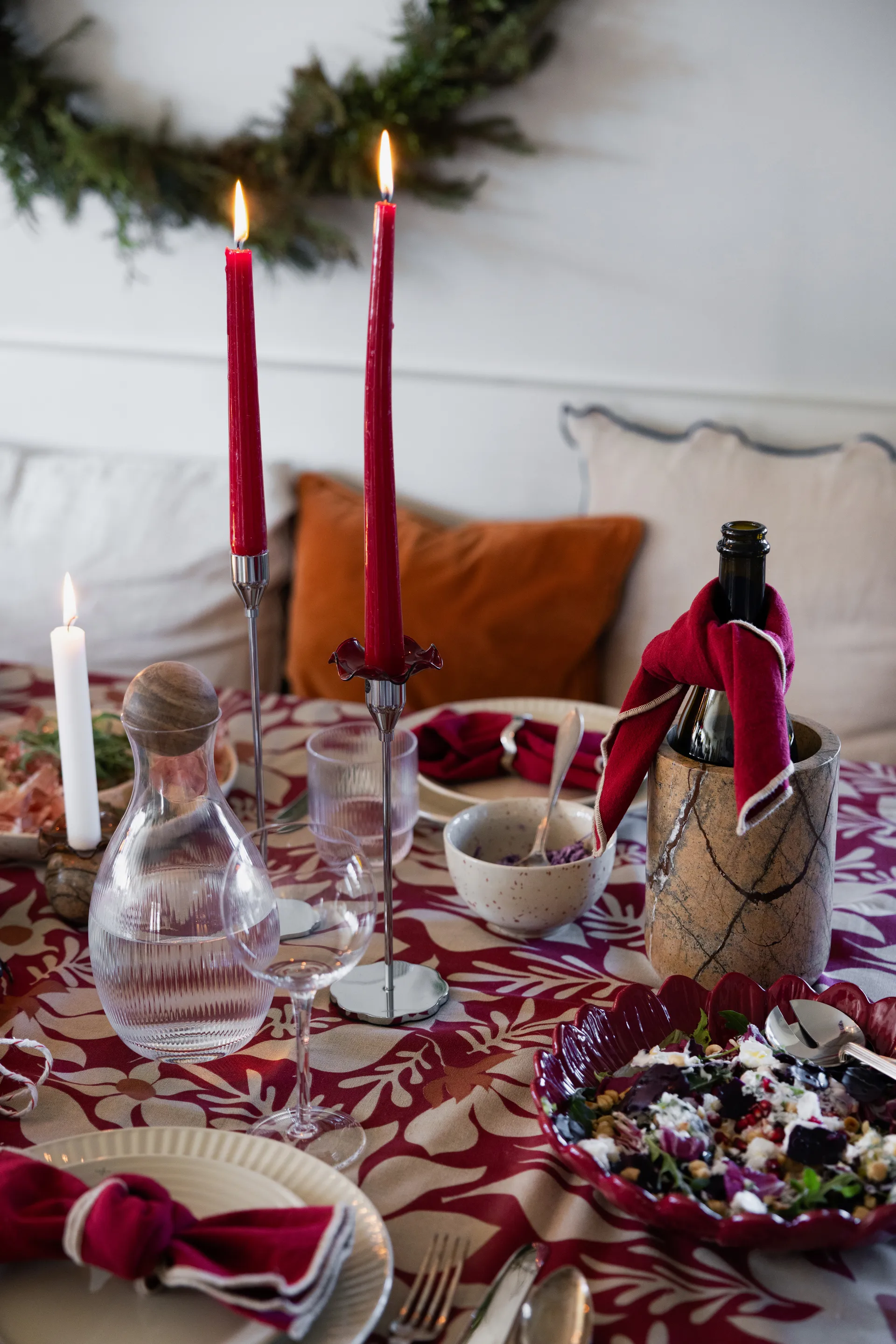 Sten vinkylare Ø12,5 cm, Brun skogsmarmor Sagaform