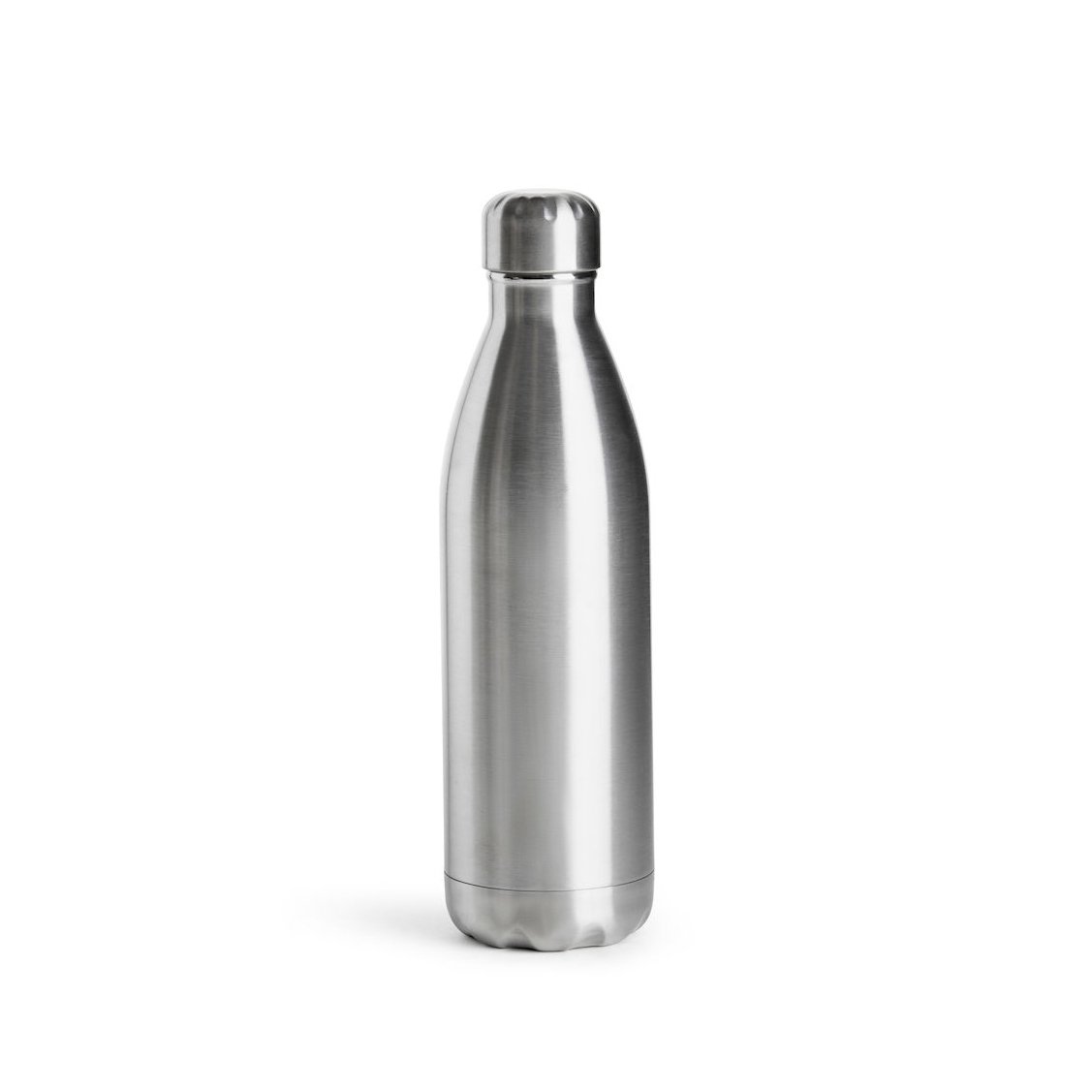 Sagaform To Go stålflaska 0,5 liter rostfritt stål | Skandinavisk Design | Vattenflaskor | Silverfärgad