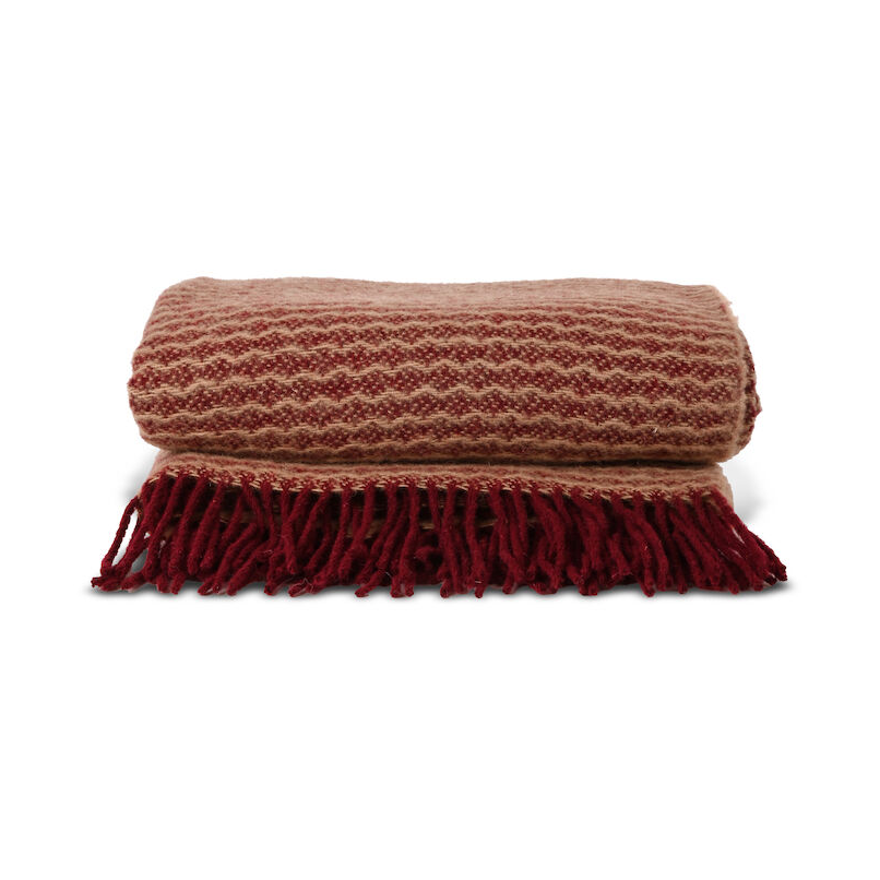 Sagaform Ulli filt 130x170 cm Vinröd | Skandinavisk Design | Bomullsplädar & Bomullsfiltar | Röd