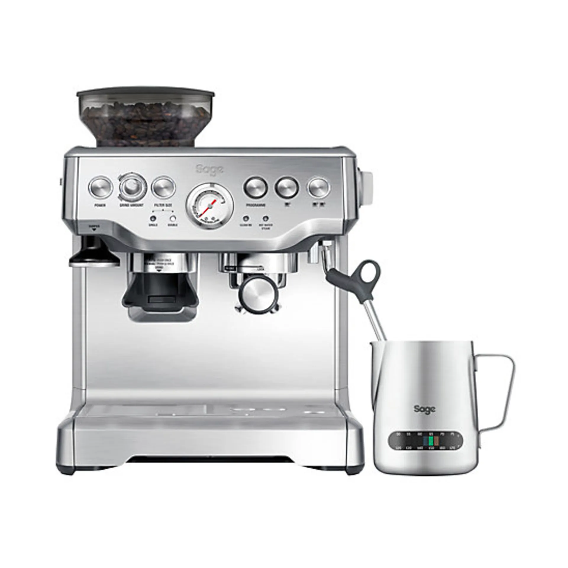 Sage SES 875 halvautomatisk espressomaskin, Brushed Stainless Steel Sage