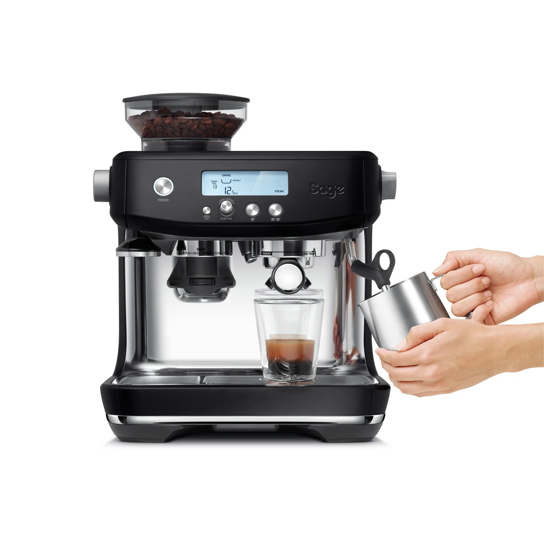 Sage SES 878 halvautomatisk espressomaskin, Black Truffle Sage