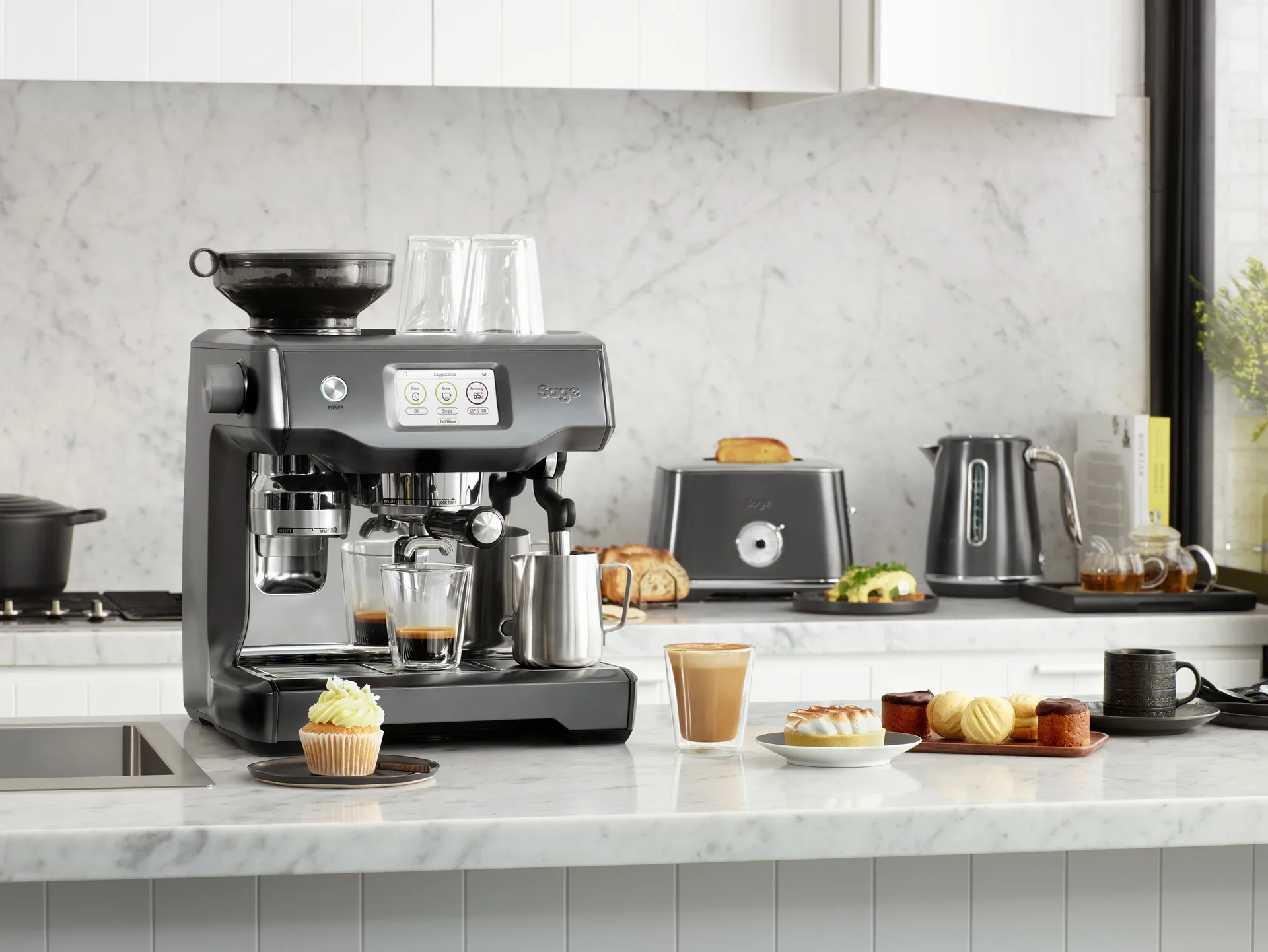 Sage SES 990 automatisk espressomaskin, Black steel Sage
