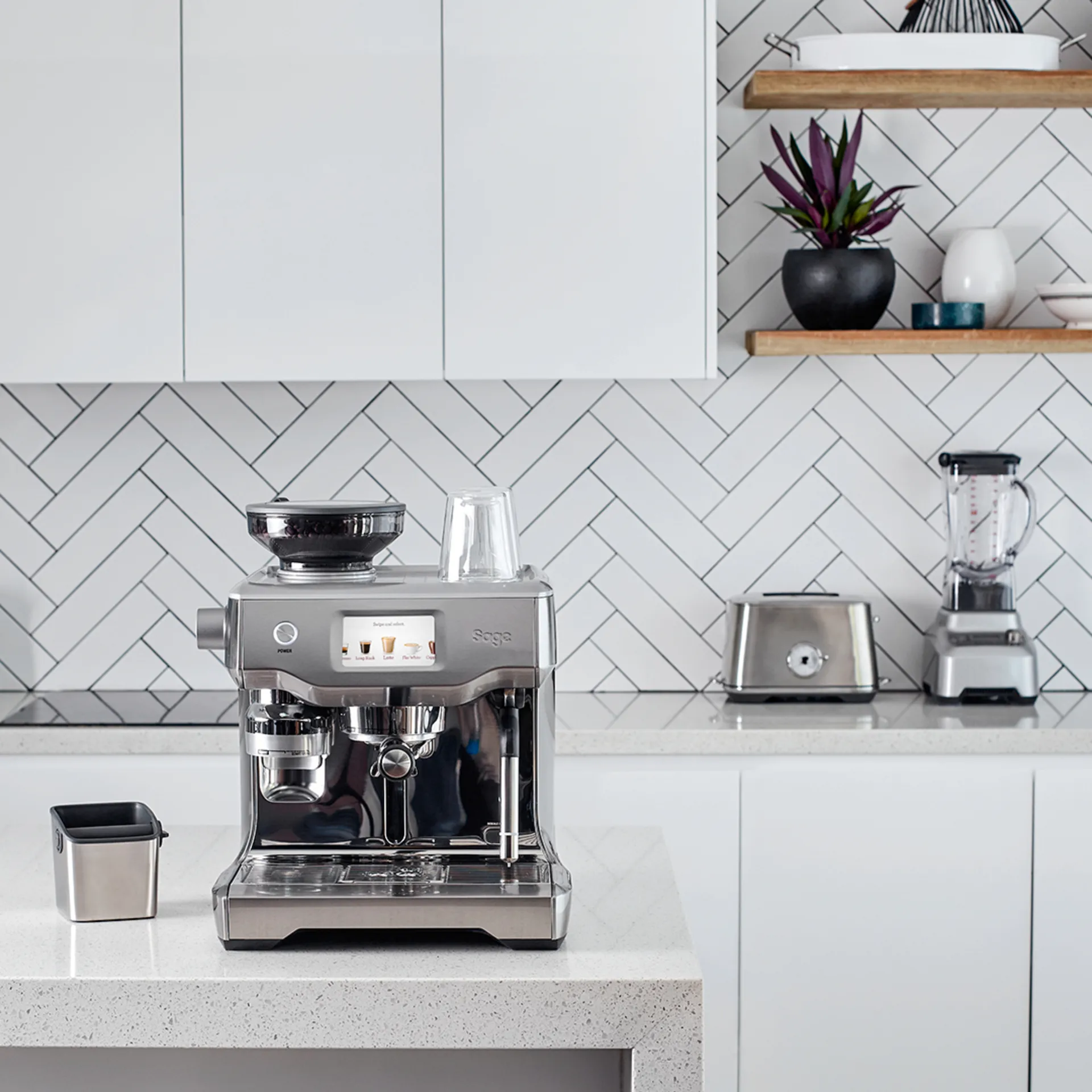 Sage SES 990 automatisk espressomaskin, Brushed steel Sage
