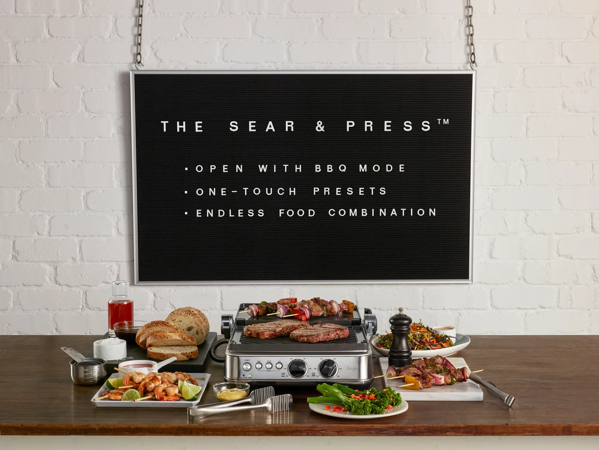 Sage SGR 700 bordsgrill, Brushed Steel Sage