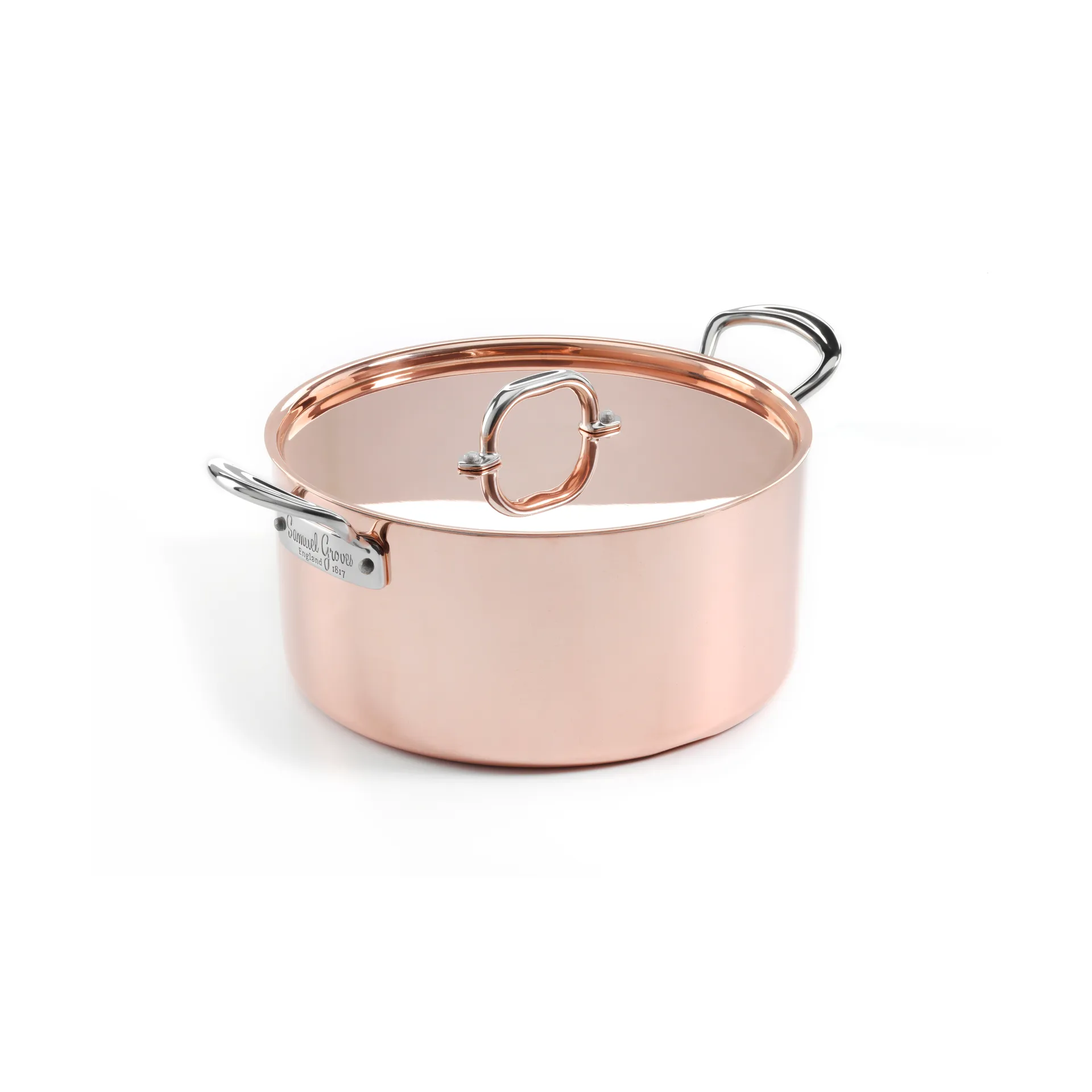 Samuel Groves gryta med lock 3 L, Koppar Samuel Groves