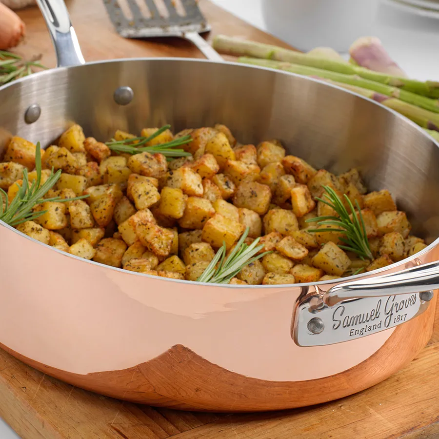 Samuel Groves traktörpanna med lock Ø26 cm, Koppar Samuel Groves