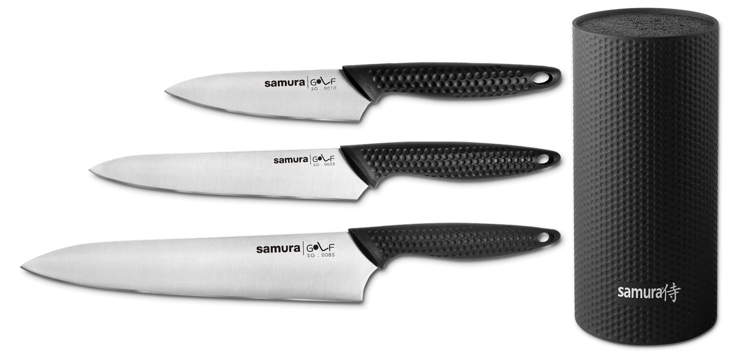 Golf knivset 4 delar, Svart Samura