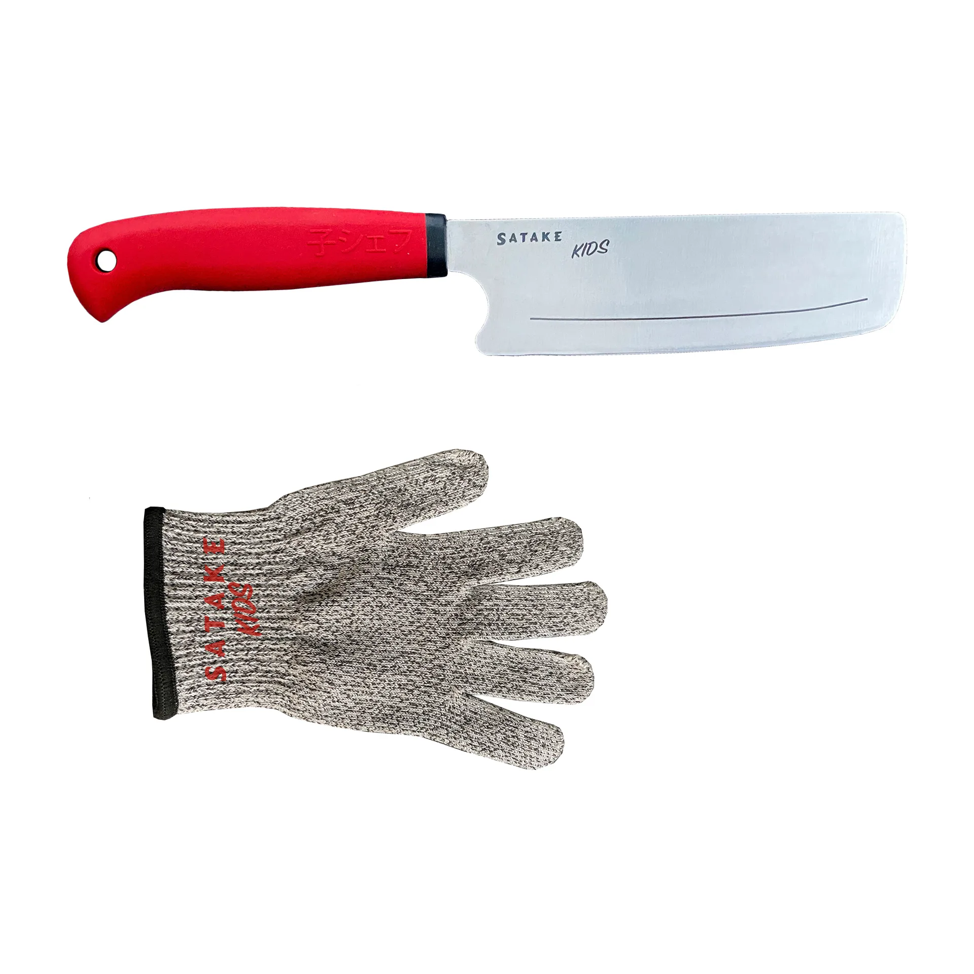 Satake Kids barnkniv & skärsäker vante, 2 delar Satake