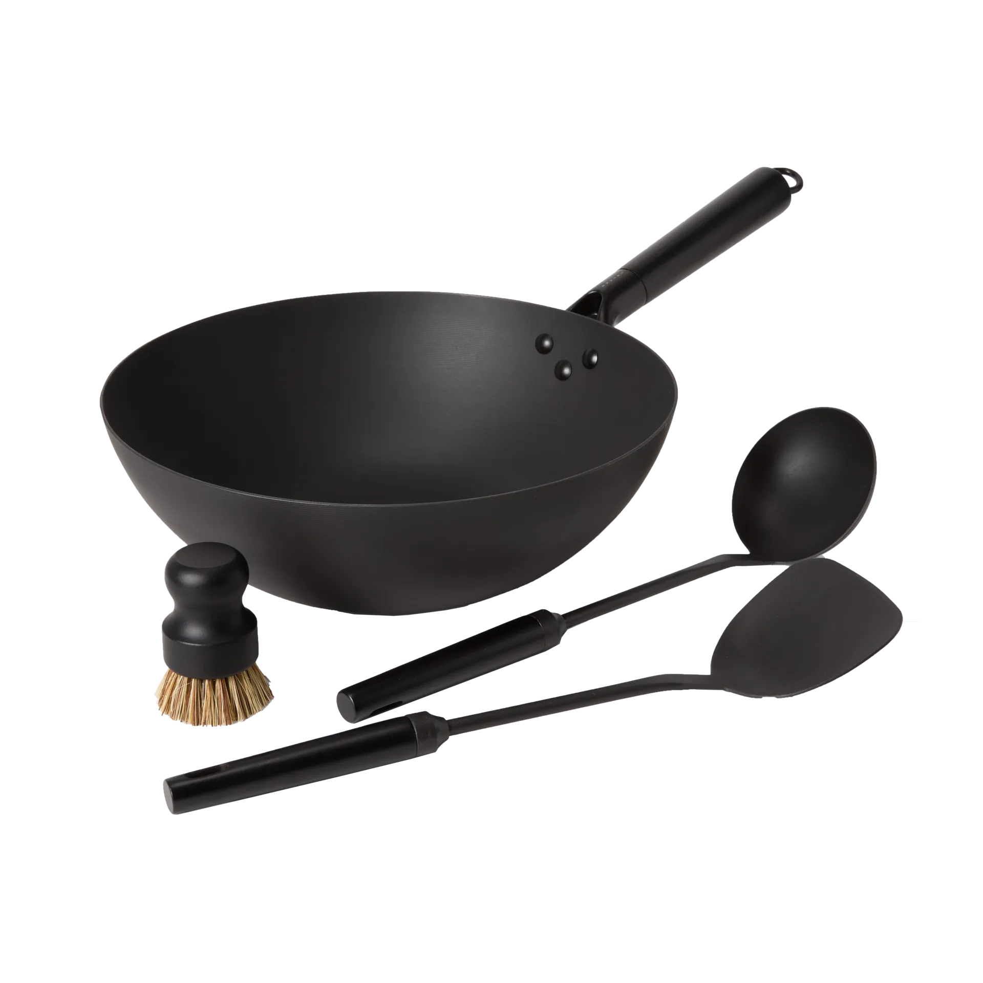 Satake wok set kolstål, 4 delar Satake