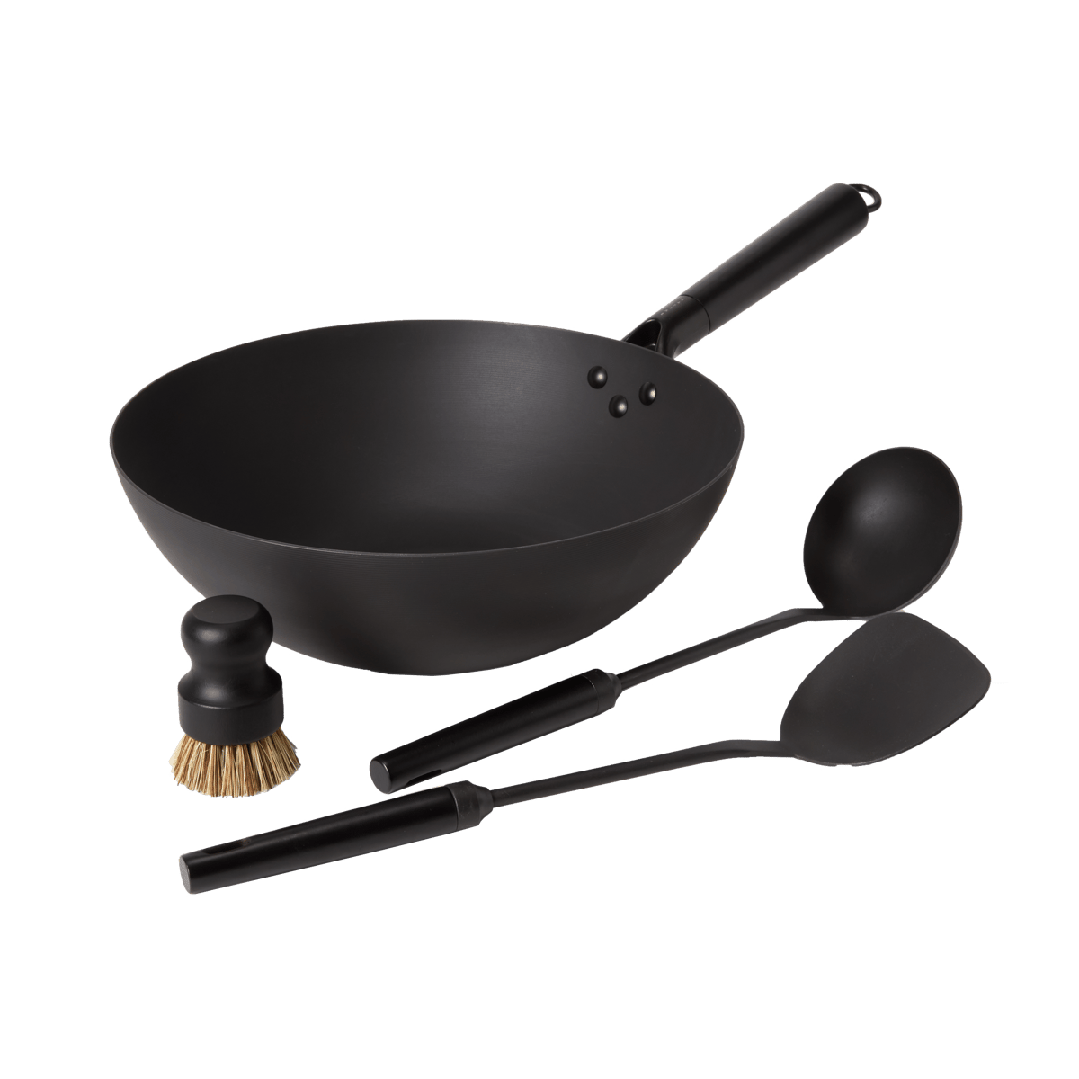 Satake wok set kolstål 57 cm | Skandinavisk Design | Wokpannor | Svart