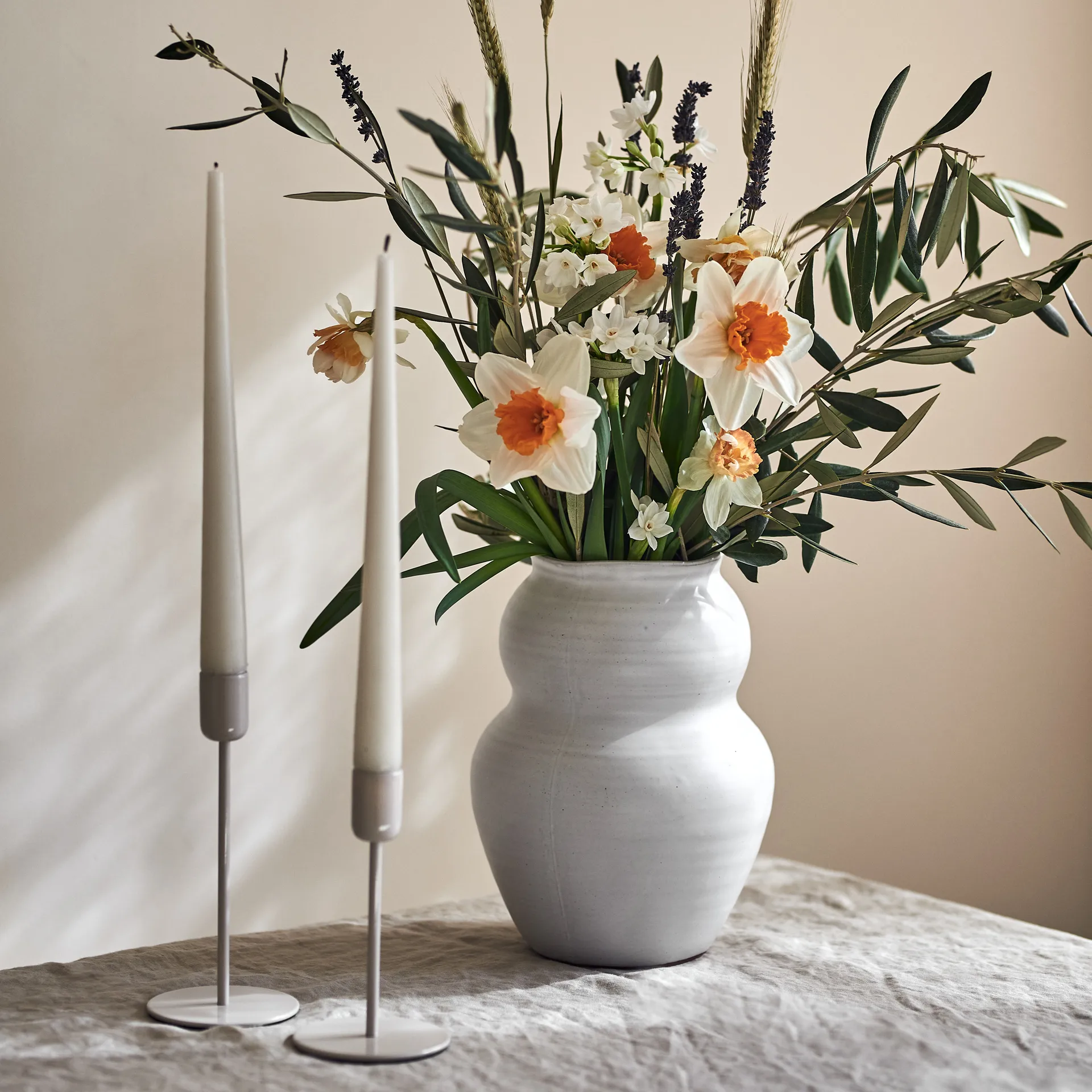 Arctic ljusstake 18 cm, Beige Scandi Living