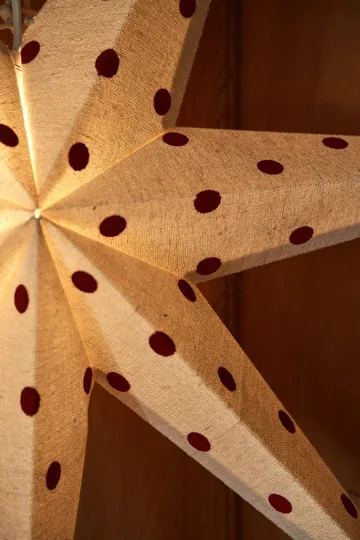 Bare adventsstjärna vit-rödprickig - 80 cm - Scandi Living
