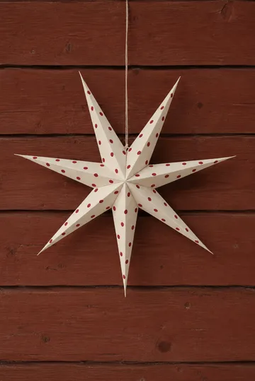Bare adventsstjärna vit-rödprickig - 80 cm - Scandi Living
