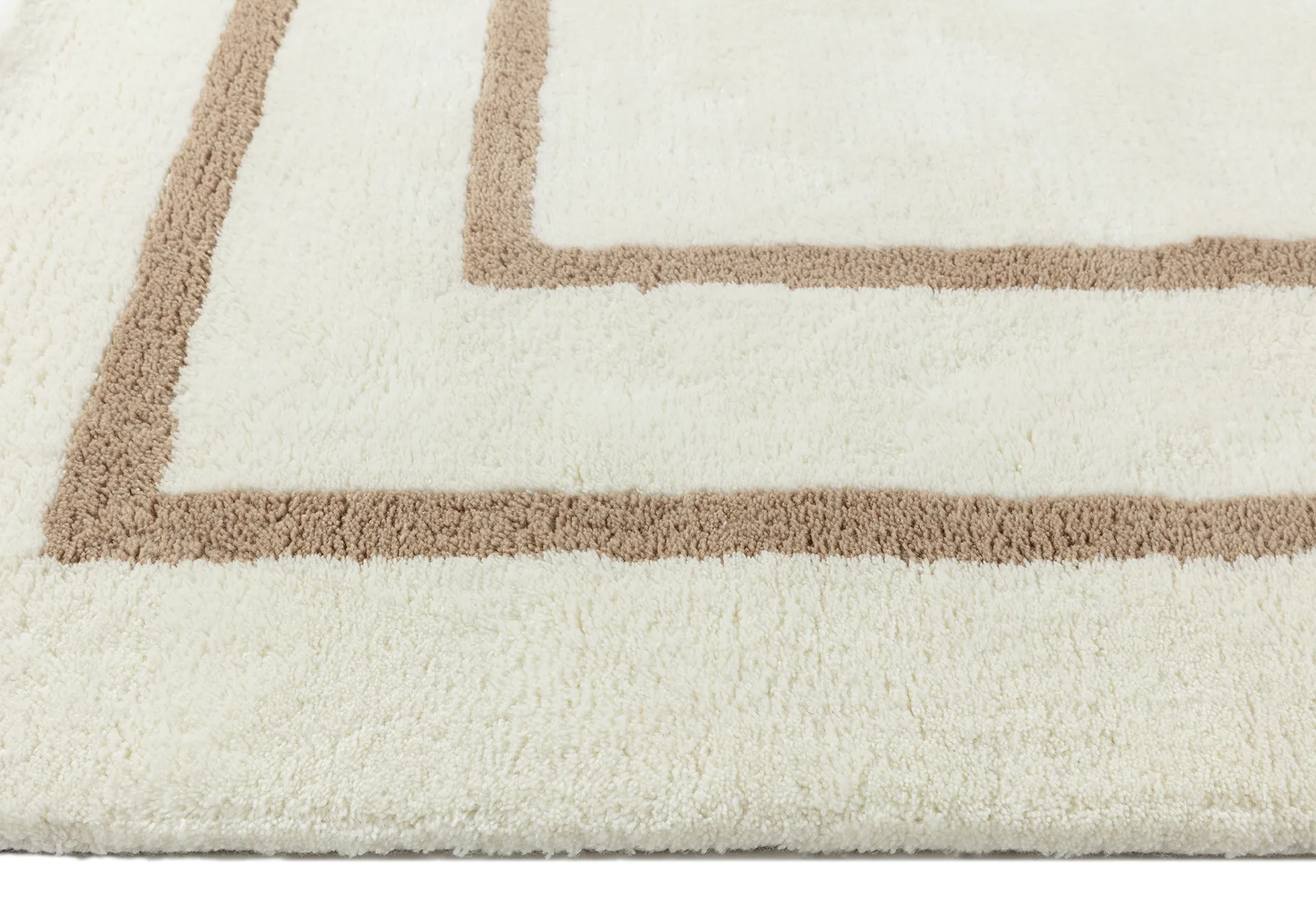 Borders ullmatta, Vit-beige 170x240 cm Scandi Living
