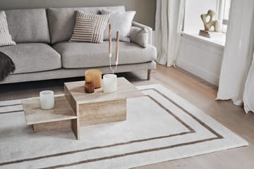 Borders ullmatta - Vit-beige 170x240 cm - Scandi Living