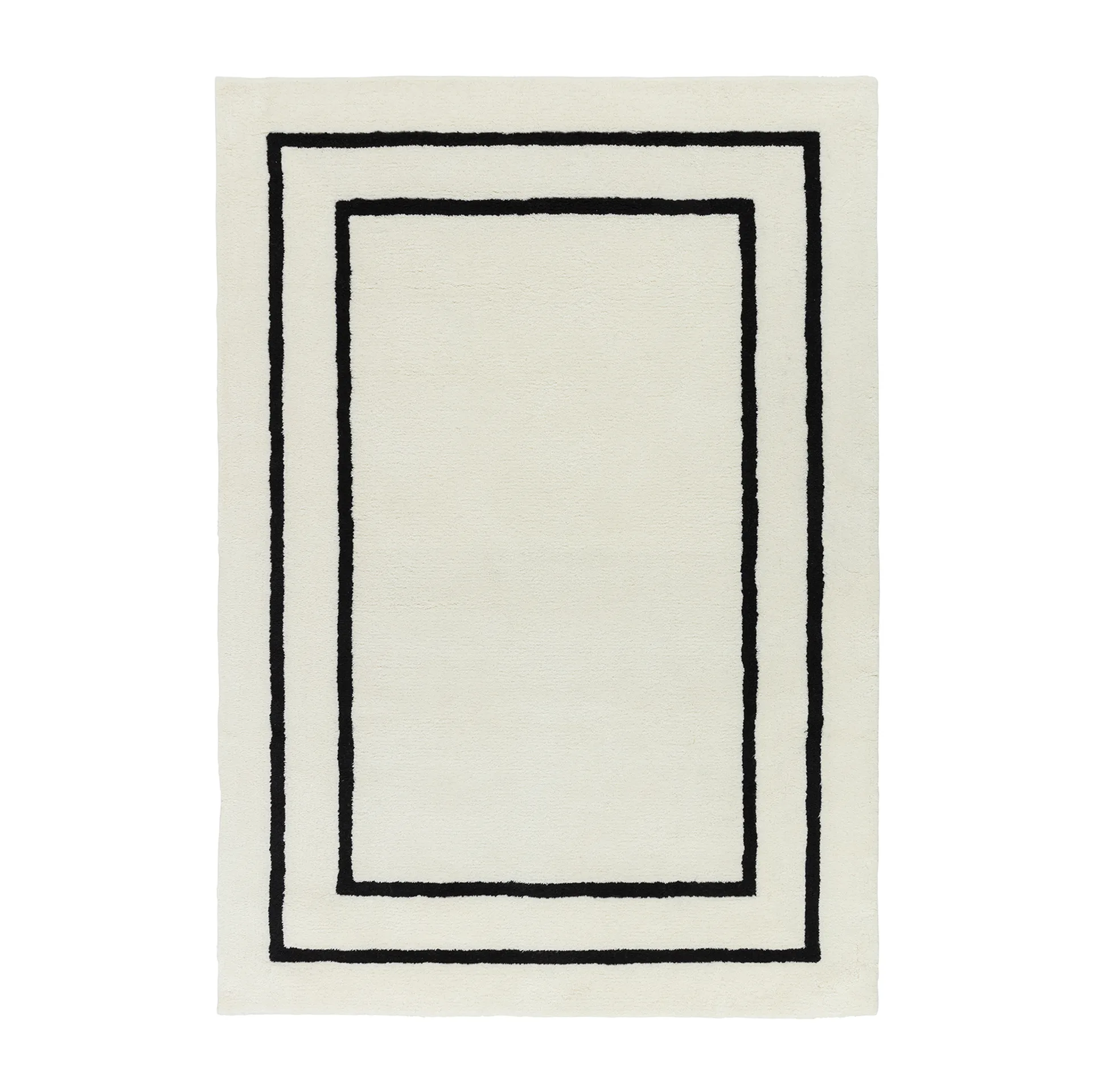 Borders ullmatta, Vit-svart 170x240 cm Scandi Living