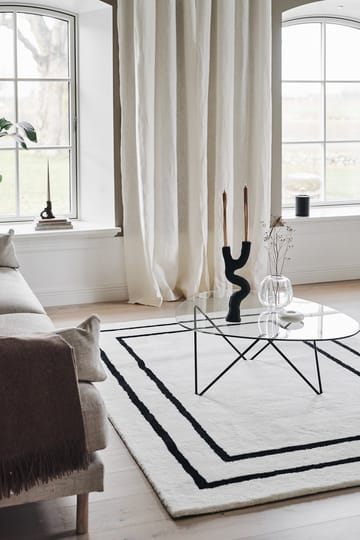 Borders ullmatta - Vit-svart 170x240 cm - Scandi Living