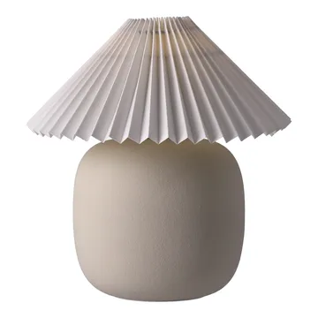 Boulder bordslampa 29 cm beige-pleated white - Scandi Living