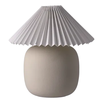 Boulder bordslampa 29 cm beige-pleated white - Scandi Living