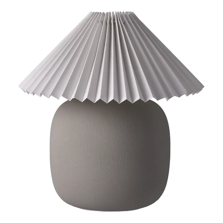 Boulder bordslampa 29 cm grey-pleated white - Scandi Living