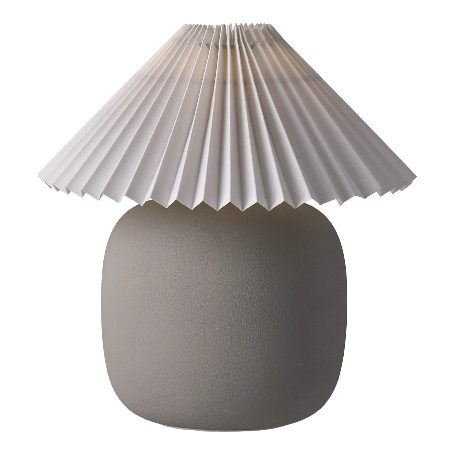 Boulder bordslampa 29 cm grey-pleated white Scandi Living