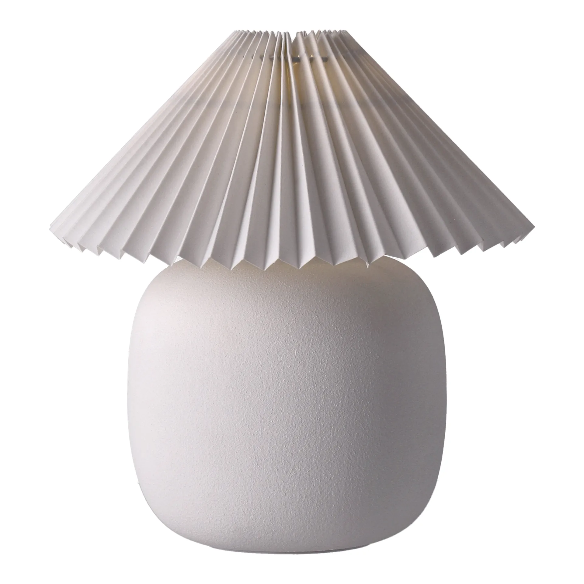 Boulder bordslampa 29 cm white-pleated white Scandi Living