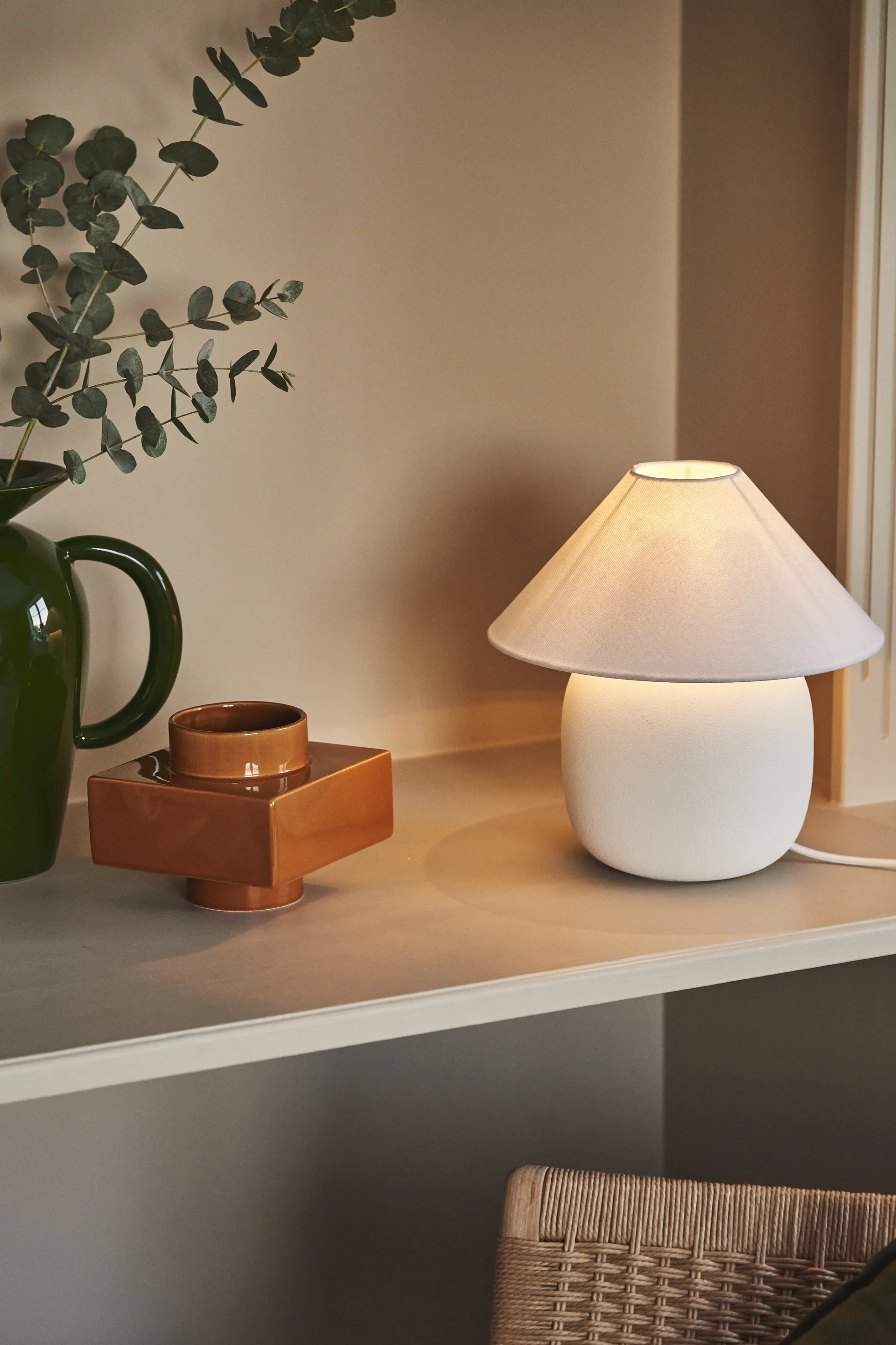 Boulder bordslampa 29 cm white-white,  Scandi Living