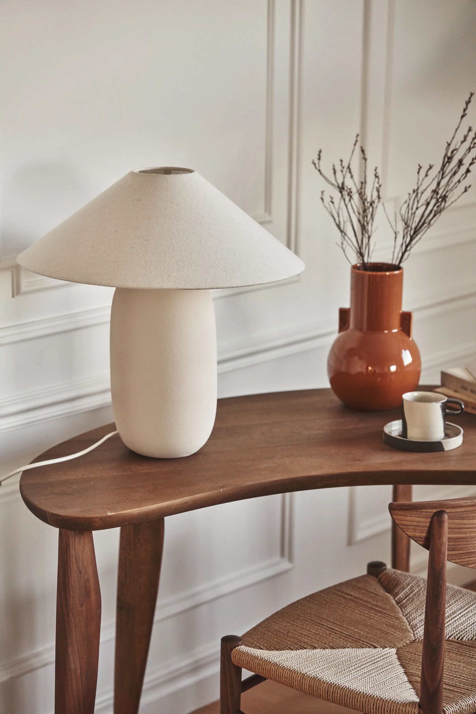 Boulder bordslampa 48 cm beige-nature,  Scandi Living