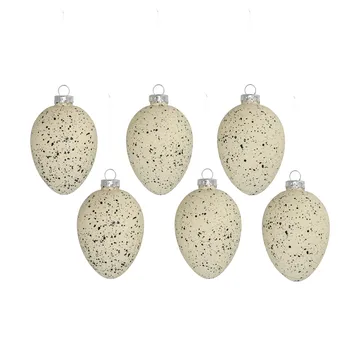 Brooding påskägg glas 8 cm 6-pack - Beige - Scandi Living
