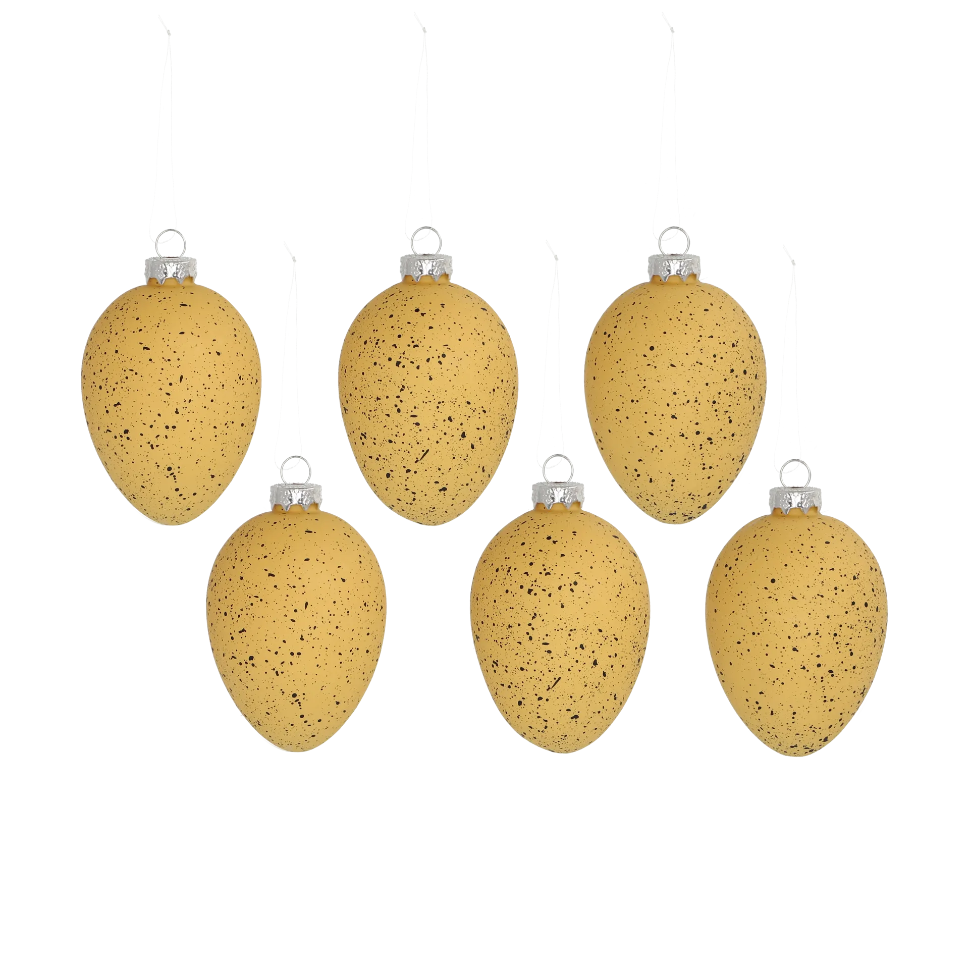 Brooding påskägg glas 8 cm 6-pack, Gul Scandi Living