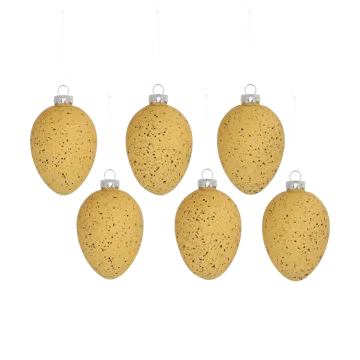 Brooding påskägg glas 8 cm 6-pack - Gul - Scandi Living