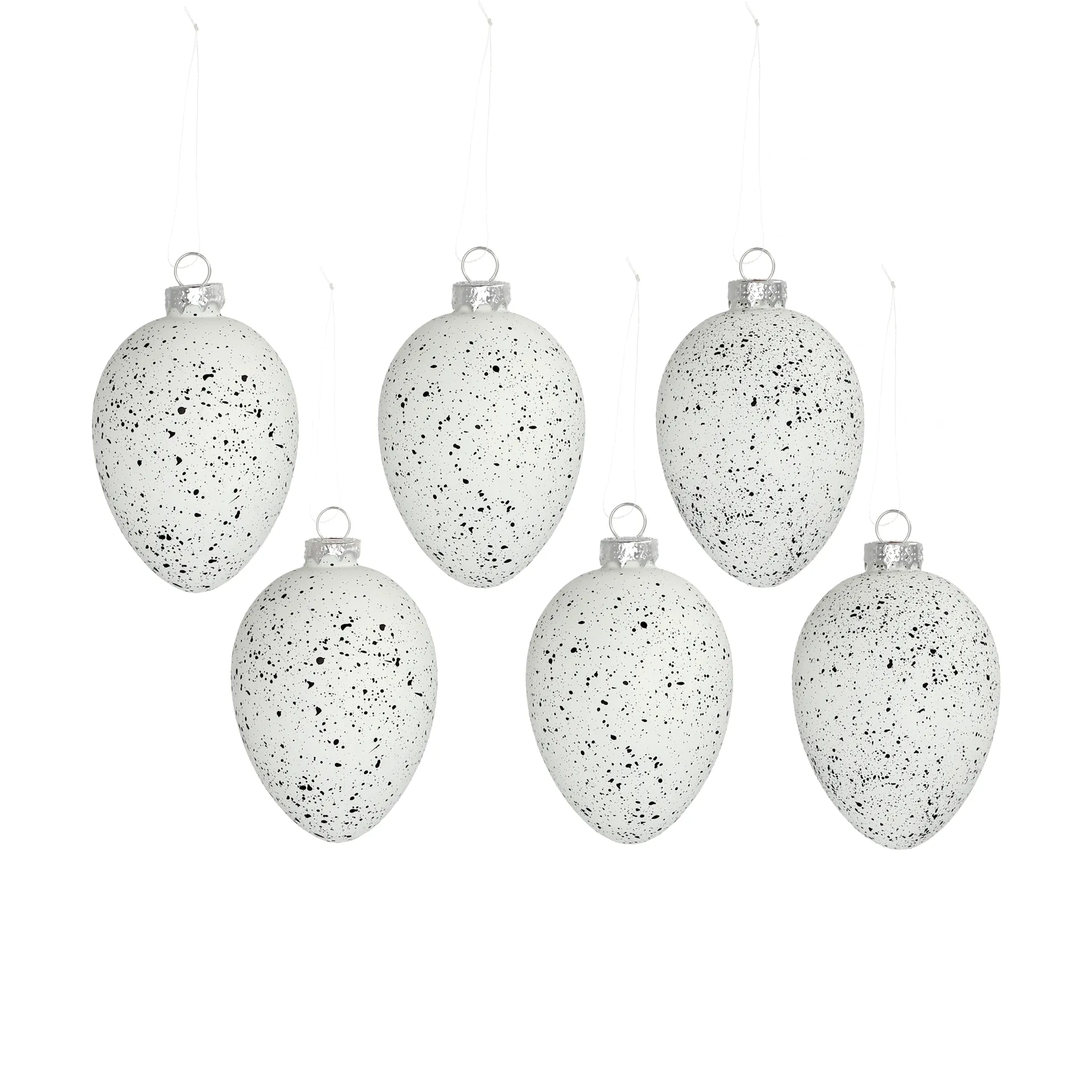 Brooding påskägg glas 8 cm 6-pack, Vit Scandi Living