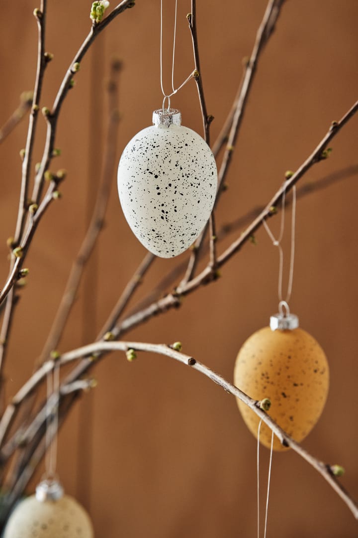Brooding påskägg glas 8 cm 6-pack, Vit Scandi Living