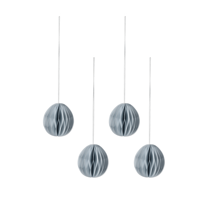 Brooding påskägg papper 8,5 cm 4-pack, Blå Scandi Living