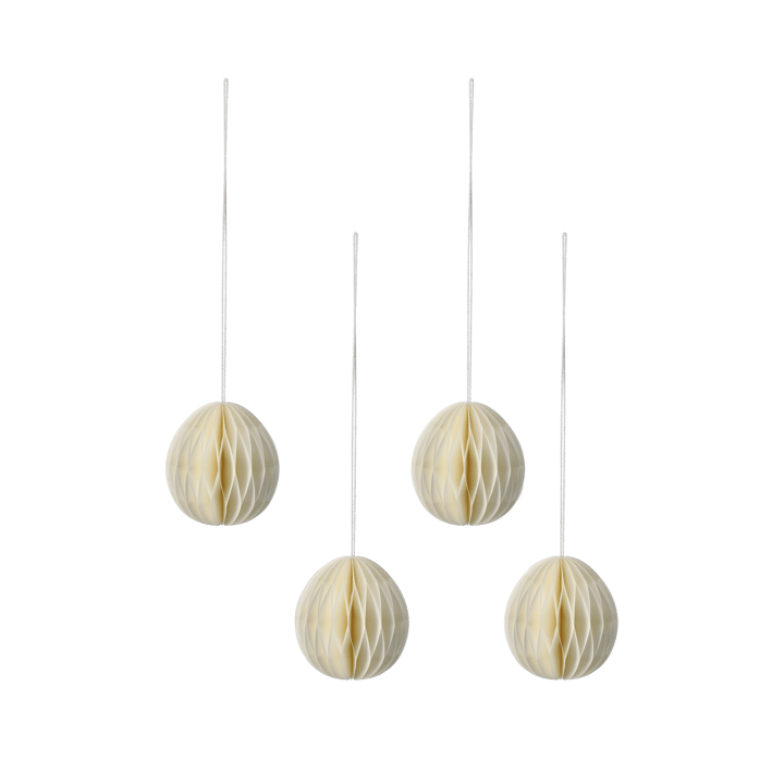 Brooding påskägg papper 8,5 cm 4-pack, Vit Scandi Living
