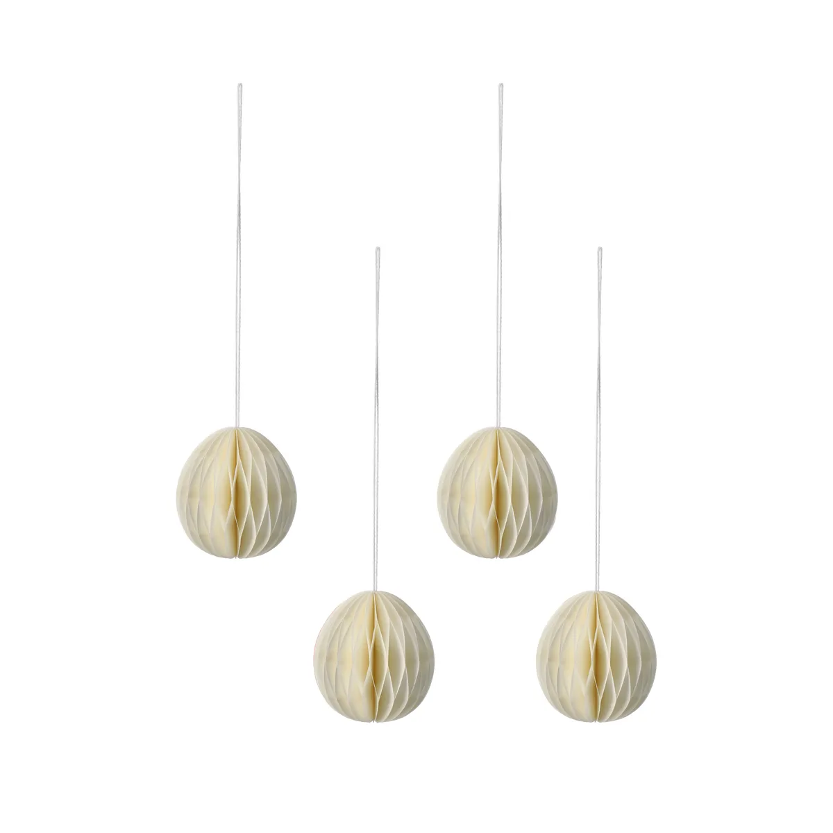 Scandi Living Brooding påskägg papper 8,5 cm 4-pack Vit