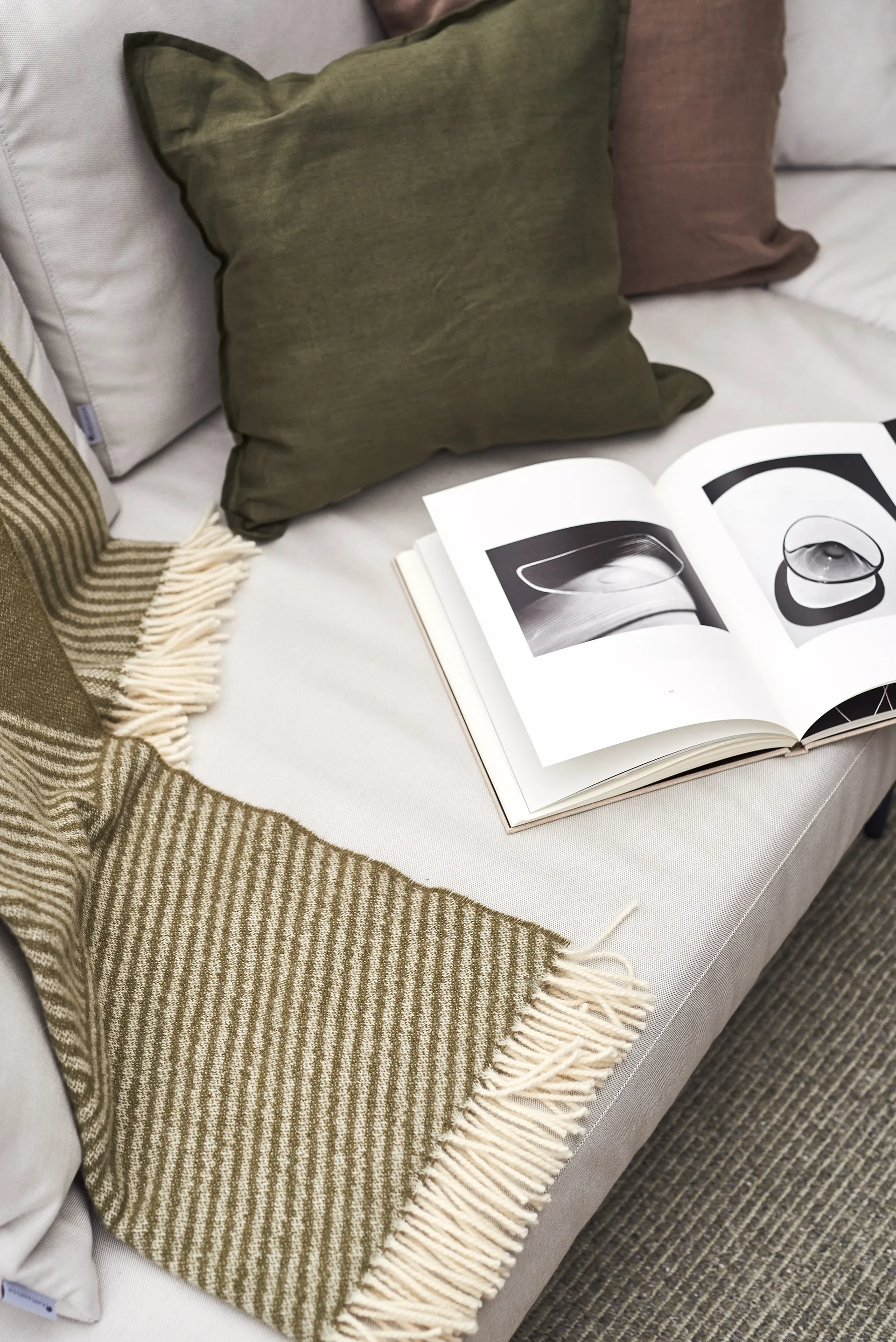 Calm kuddfodral linne 50x50 cm, Forest Green Scandi Living