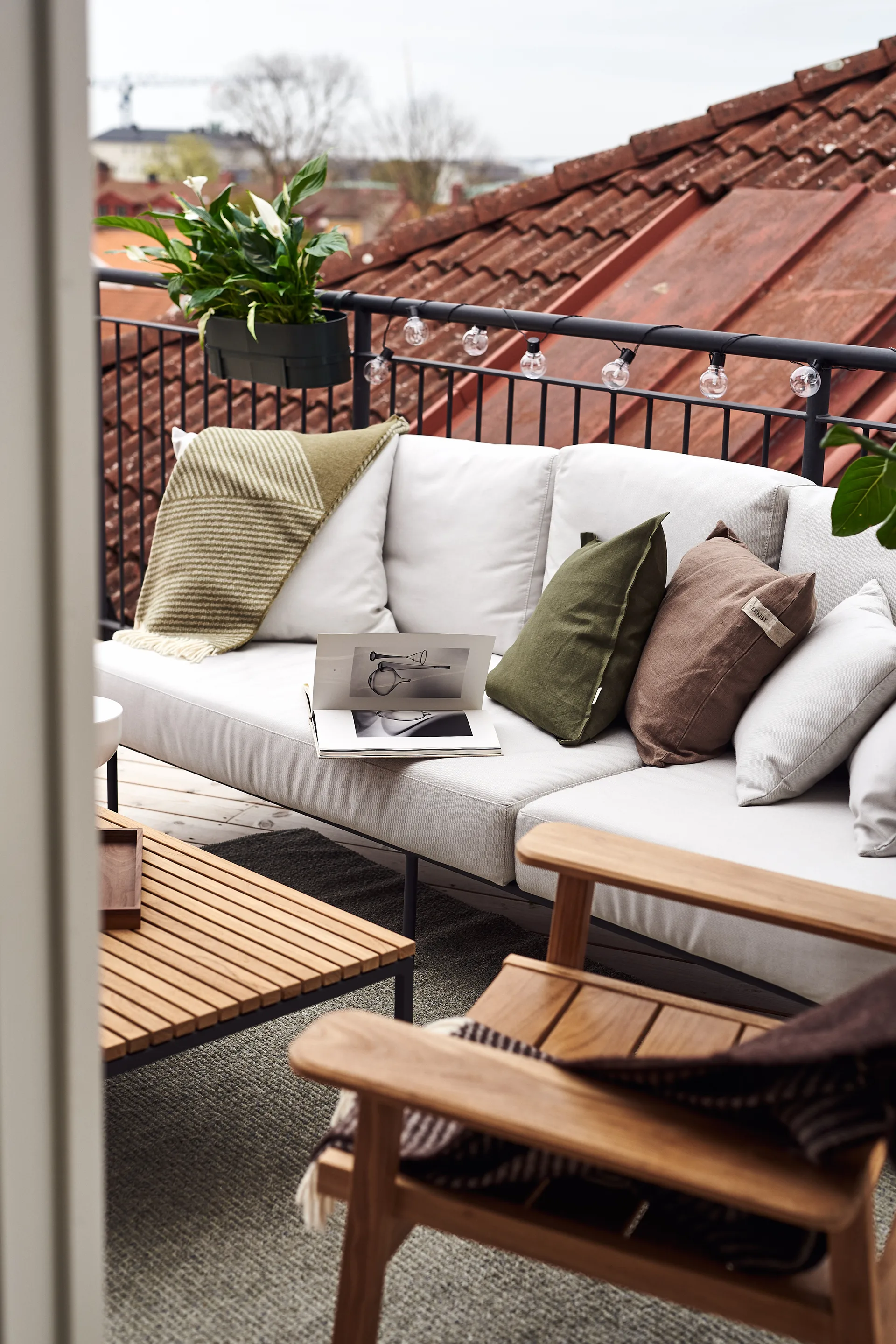 Calm kuddfodral linne 50x50 cm, Forest Green Scandi Living